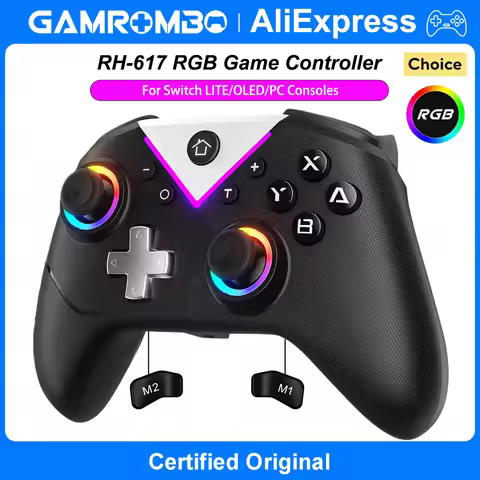 Gaming Controller for Switch Lite/OLED/PC Joystick Wireless BT Gamepad W/RGB,Hall Effect,Turbo,Macro