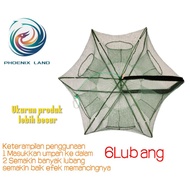 Perangkap Ikan Jebakan Udang Lobster Lele Jaring Nilon Bubu Jaring 6 8 10 12 16 dan 20 Lubang Bubu I