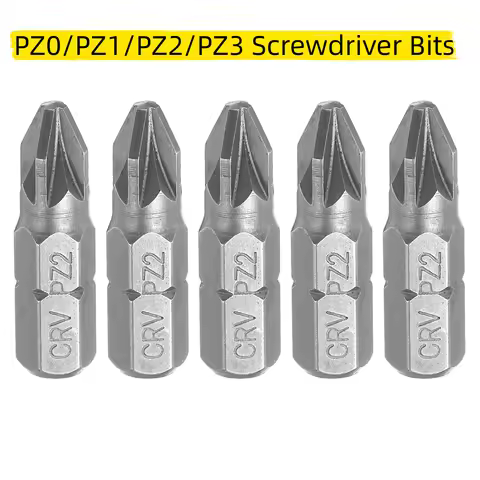 2/5/10pcs PZ0/PZ1/PZ2/PZ3 Screwdriver Bits 1/4" Hex Shank Head 1" Length CR-V Steel Phillips Slotted