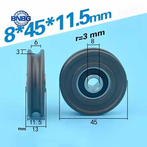 U Groove Plastic Coated Bearing 628RS 8*45*11.5mm Sliding Door POM Roller Wheel Nylon U Type Pulley 