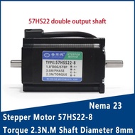 Nema 23 Stepper Motor 57HS22  Torque 2.3N.M Shaft Diameter 8mm Double Output Shaft Step Angle 1.8 ° 