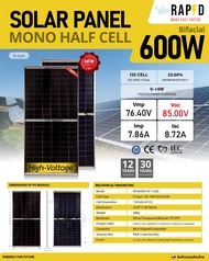 【จัดส่งฟรี รับประกัน 12 ปี 】RAPD แผงโซล่าเซลล์ 600W High-Volt (N-Type) (มีรับประกัน) 52009-1