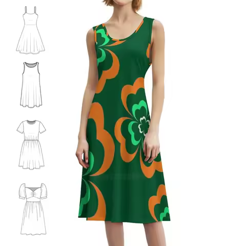Irish Shamrock Women's Hip Hop Streetwear Dress Graphic Print Party Club Wear Irish Ireland Irish Fl