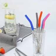 MXMUSTY1 2Pcs Metal Straw, Detachable With Silicone Tip Stainless Steel Straw, Eco-friendly Reusable 8mm Smooth Surface Stanley Cup Straw Drink
