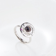 Couple Ring Projection Ring One Hundred I Love You Simple Same Style Live Mouth s925 Silver Gift Lan