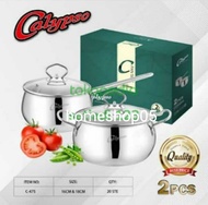 panci set calypso 2pcs stainless/panci set sauce pan + soup pot