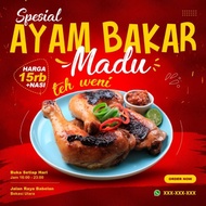 Spanduk Banner Ayam Bakar Madu CUSTOM DESAIN