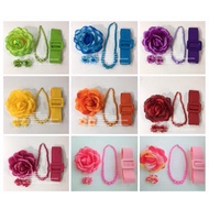 Retro Set Accessories Flower Pattern