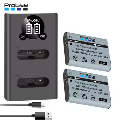 Li-90B Li-92B Battery / Charger for Olympus Li 90B Li92B Tough TG-4 TG-6 TG-5 TG-2 TG-1 IHS SH-1 SH-