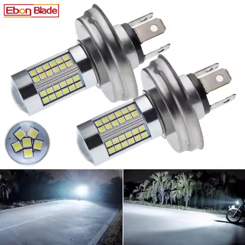Pair Motorcycle P45T R2 66SMD LED Headlight Lamp High/Low Beam for Scooter Moped White 6000K 6V 12V 