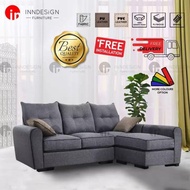 AMZOE 3 SEATER LSHAPE FABRIC SOFA (FREE DELIVERY AND INSTALLATION)