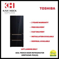 TOSHIBA GRRF532WEPGX(22) 503L FRENCH DOOR REFRIGERATOR - 2 YEARS MANUFACTURER WARRANTY + FREE DELIVERY