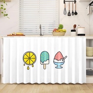 Sliding Kitchen Curtain - Heytea Character Art for Masking Utility Room & Closet Areas
