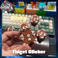 Clicker Keychain GingerBread Macaron Fidget Clicky 3D printed