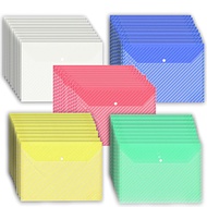 TEMU 25/50 Pack A4 Twill Transparent Folders, Snap Button Closure Design, Durable Pp Material, Suita