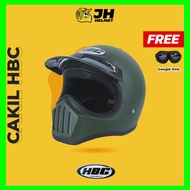 NEWEST Cakil HBC Helmet Army MattePOLOS + FREE Retro Full Face GOGGLE