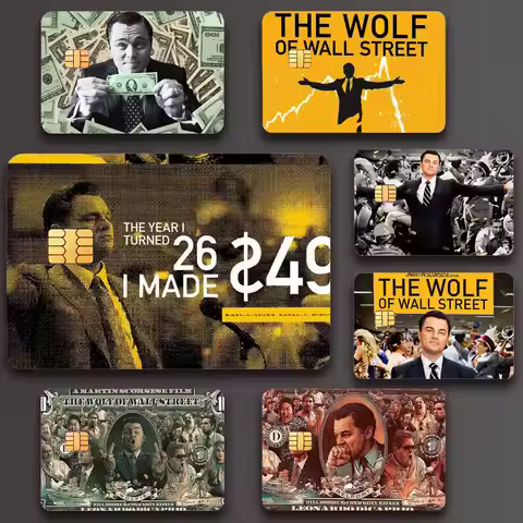 Movie The W-Wolf Of Wall S-Street K Poster Credit Skin Cover Card Stickers 4PCS Film Bus Pass Front 