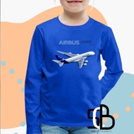 Airbus A380 CHILDREN'S AIRCRAFT TOP T-SHIRT LONG SLEEVES
