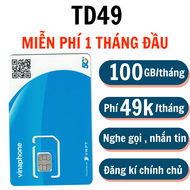 THÁNH SIM 5G VINAPHONE TD49 100GB Sẵn 1 Tháng Đầu Vào Mạng Tẹt Ga Gia Hạn CHỉ 49K/Tháng . FREESHIP -