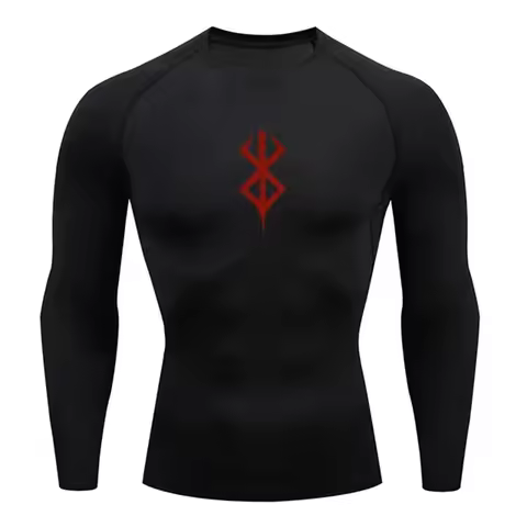 Men's Compression Top Anime Berserk Guts GYM Tshirts Running Fitness Tight Sportswear Breathable Spo