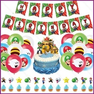 Mario Theme kids birthday party decorations cake topper set supplies