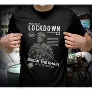Tshirt Lockdown Hitam Covid19 2021