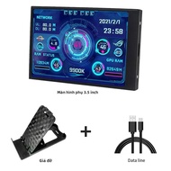 Máy Tính Mini 3.5 Inch Màn Hình Phụ IPS USB C Cho CPU GPU RAM HDD Màn Hình Hiển Thị LCD Tự Do AIDA64