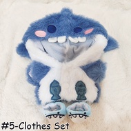 20CM Quần áo búp bêBộ quần áo có thể thay thế cho búp bê chính hãng áo khoác cá mập màu xanh dễ thươ