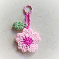 GANTUNGAN Sakura Flower Crochet Bag Charm Crochet Flower
