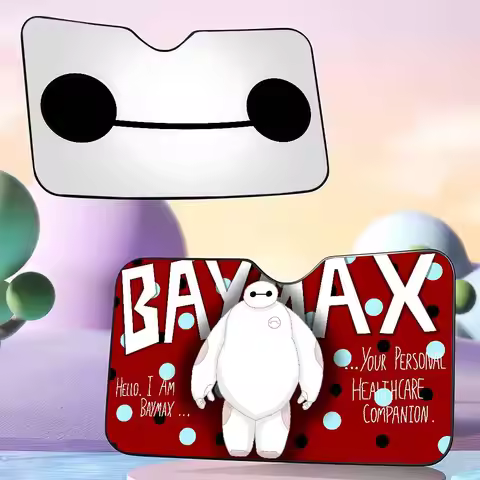 Baymax Anime Cartoon Windshield Sunshade Anime Cute Car Front Windshield 70x130cm Sun Visor Heat Ref