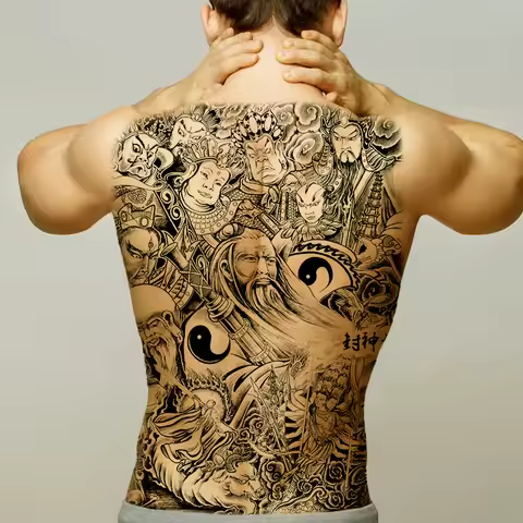 tatoos temporales for men water transfer tattoo large black full back tattoo and body art sticker yi