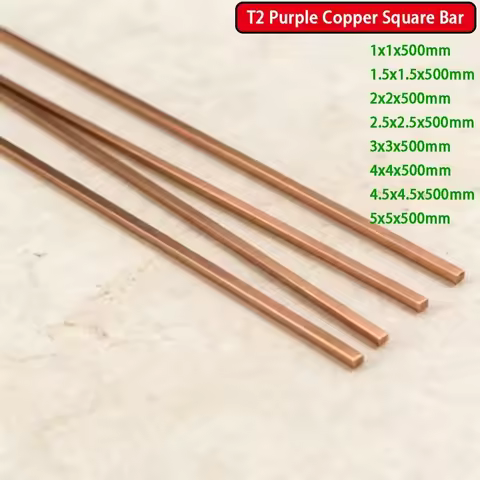 T2 Pure Copper Square Rod 1mm 3mm 4mm Tinned Tin Plated Bus Bar For Circuit Board
