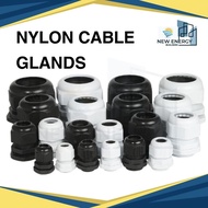 ABmoto PG Series Nylon Cable Gland White / Black PG-7 PG-11 PG-13.5 PG-16 PG-19 PG-21 PG-25