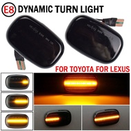 โคมไฟไฟสัญญาณเลี้ยวเครื่องหมายด้านข้างไฟ LED กระพริบแบบไดนามิกสำหรับ Toyota Corolla Caldina Celica R