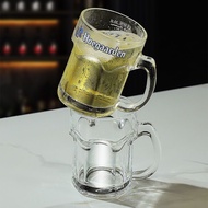 Hexagonal Belgium Beer Steins Trending Creative Household Glass Oversized Beer Mug Hoegaarden White 