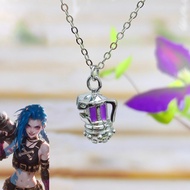 Arcane Jinx Necklace Anime Men Women Cosplay Necklace Pendants Prop Cartoon Hip Hop Punk Chain Neck 
