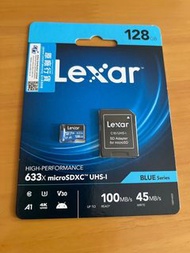 全新 Lexar 128GB MICRO SD 633X UHS-I 記憶卡附SD 轉接卡