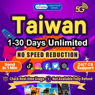 Taiwan eSIM 5G High Speed 3-30 Days Unlimited Data Taiwan eSIM Card