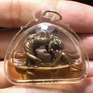 CHUCHOK WITH GIRL RICH LUCK SUCCESS LOVE ATTRACTION SUCCESS RELATIONSHIP RARE OLD THAI BUDDHA AMULET