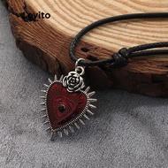 Casual Heartshape Gothic Style Necklace for Women L50AD171 (Red) Kalung Gaya Gothic Kasual Bentuk Ha