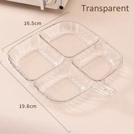 4 Grids Plastic Multipurpose Division Dish Prepare Vegetable Seasoning Fruit Snack Seafood Household
