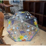Payung Hujan Kanak-Kanak Clear Transparent Design Pokemon Pikachu Payung Budak Children School Umbre