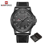 NAVIFORCE Men Watch Leather Waterproof Watch Fashion Casual Sport Original Quartz Wristwatch Date Lu