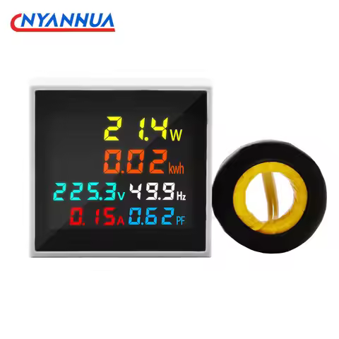 6 in1 Mini Electronic Watt-Hour Meter Voltage Current Power Display Frequency Meter Intelligent Powe