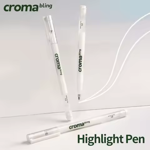 Croma 1/3/5Pcs 1.0mm Highlight White Gel Pen Highlight Marker Pen Fine Tip for Student Drawing Art W