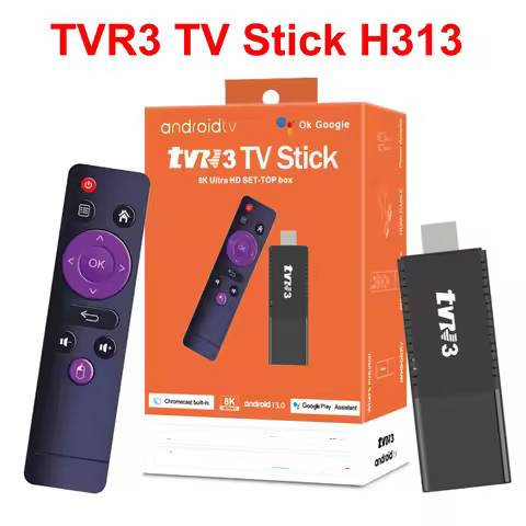 TVR3 Mini TV Stick Android 14.0 Support 8K Video Dual Wifi Allwinner H313 Quad Core Smart TV Box PK 