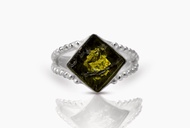 Moldavite Gemstone Ring Synthetic Crystal Energy High Vibration Gemstone Jewellery Silver Rings Gift