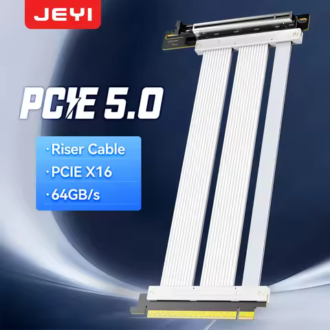 JEYI PCIe 5.0 x16 Riser Cable, Gen 5 GPU Graphics Card Extension Cable, for or PCIE 4.0 and WRX80/ 9