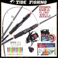 Fishing Rod Combo, 2-Piece 6-Foot Graphite & Fiberglass Rod with Anti-Reverse Spinning Fishing Reel