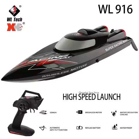 WLtoys WL916 WL912-A RC Boat 2.4Ghz 55KM/H Brushless High Speed Racing Boat 2200mAh Remote Control S